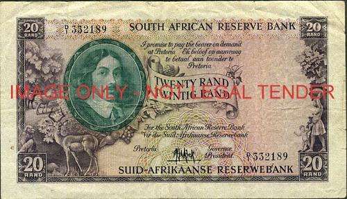 MH de Kock Fourth Issue Twenty Rand Prefix D/1 332189 f+ condition