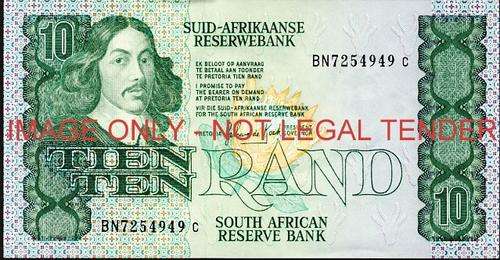 GPC de Kock First Issue Ten Rand Prefix BN 7254949 unc condition