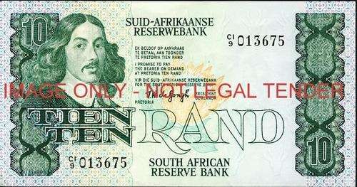 TW de Jongh Fourth Issue Ten Rand Prefix C1/9 013675 ef condition