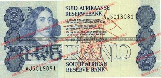 GPC de Kock  second issue Two Rand AJ  unc condition