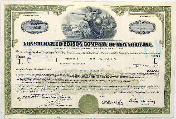 Energy 1976 Consolidated Edison Company of New York, Inc ( Stock Share Bond Loan ) (1107)
