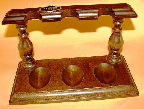 Beautiful Elweco-Made in Italy -3 Pipe wooden pipe stand