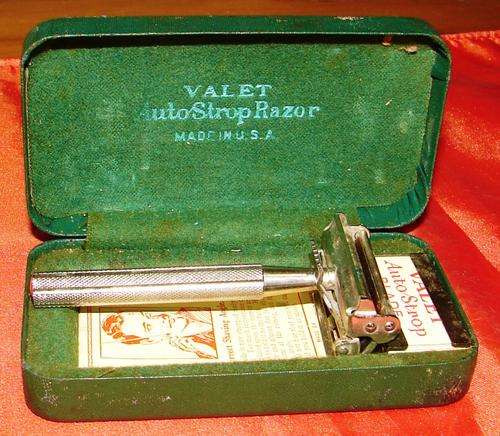 Antique 1920`s Valet Auto Strop Razor with manual and 10 new blades in original holder