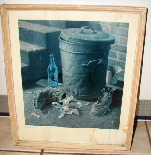 Tretchikoff`s "Journey`s End" Print behind glass in wooden. Dia. - 36 x 30 cm