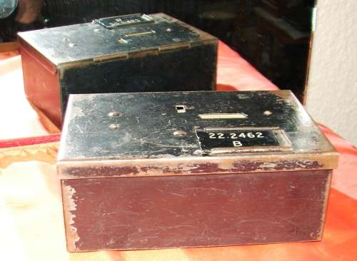 Strong antique SA Post Office telephone metal money box used in coin public phones