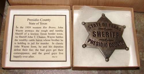Presidio County State of Texas Sheriff Badge-Of the old west in original presentation box