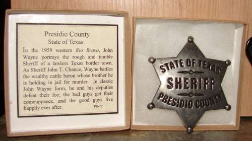 Presidio County State of Texas Sheriff Badge-Of the old west in original presentation box