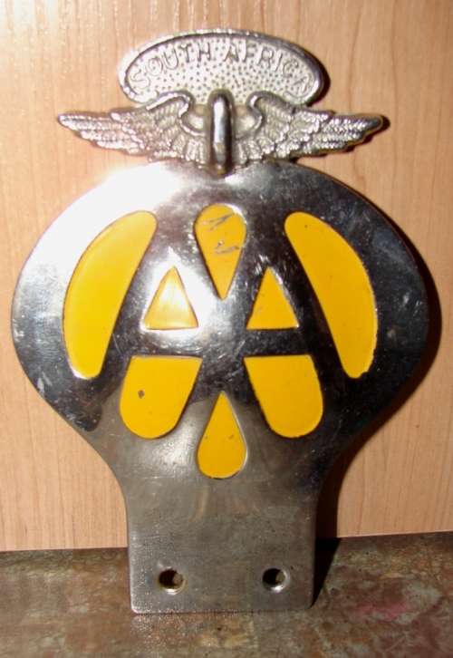 Vintage SA AA Automobile metal badge