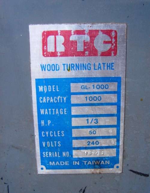 RTC Wood turning Lathe CL 1000 1/3 HP cycles 50 with 12 chisels-Marpel & Sons Sheffield England