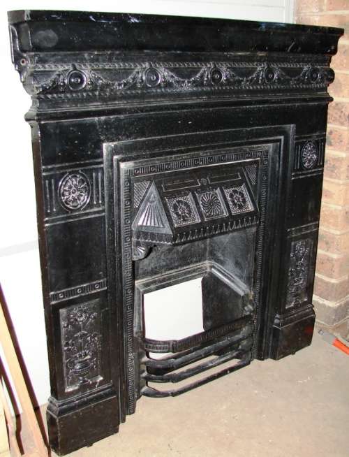 Beautiful good quality no 47 BICLAM 36 (Manufacturer) vintage cast iron fire surround -Size 1m x 1m