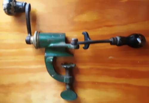 Antique12 gauge Shotgun shell hand reloading tool-metal and brass-stamped 16-Dia. 25 cm x 15 cm