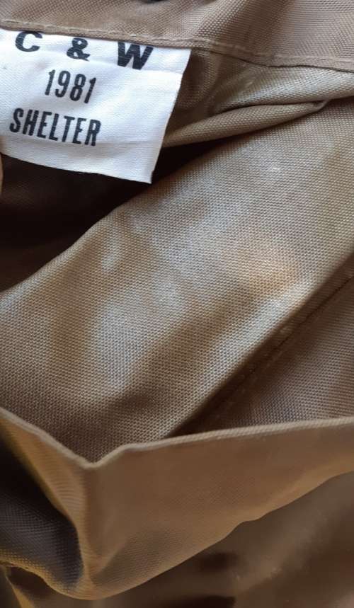Old SADF Border War C & W 1981 brown shelter with pouch-size 210 cm x 180 cm -good condition