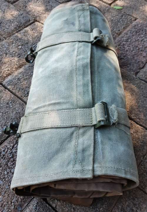 Old SADF Border War C & W 1981 brown shelter with pouch-size 210 cm x 180 cm -good condition