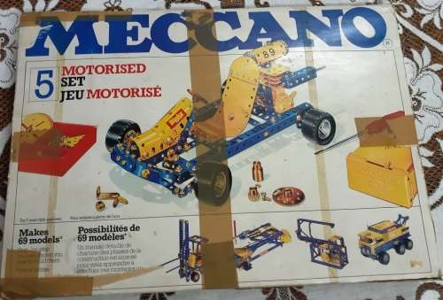 Vintage Meccano 5 set almost complete with books of model 1-5 building manuals in original box