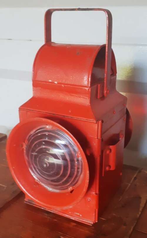 Vintage Signal red 2 way Railway Lantern