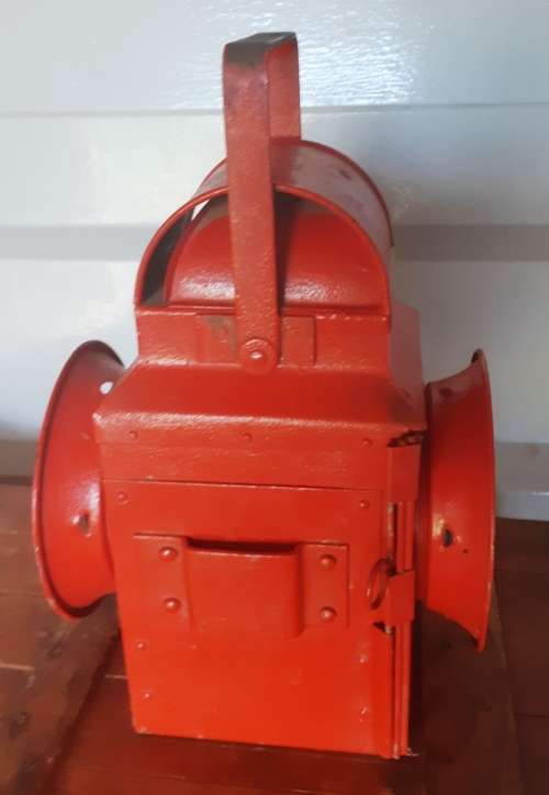 Vintage Signal red 2 way Railway Lantern