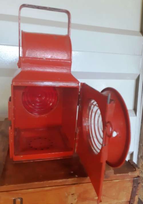 Vintage Signal red 2 way Railway Lantern