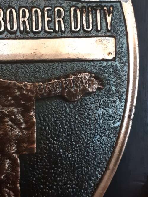 Border duty/war SWA Caprivi Copper and wooden memorabilia shield