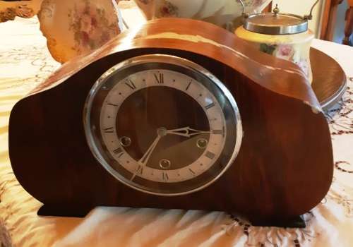 Beautiful 14 day Enfield  made in England Mantle clock-100% working-dia L 40 cm, H 23 cm w 16 cm