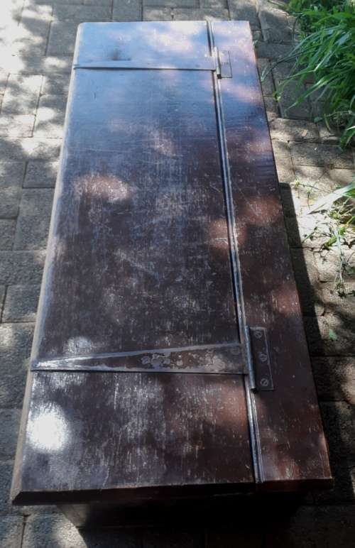 Beautiful Africana wooden hand decorated Chest from the Concentration Camp era