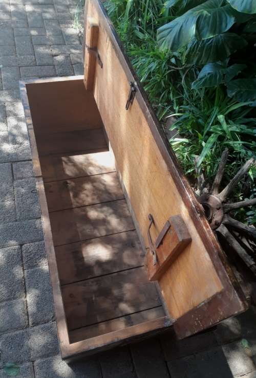 Beautiful Africana wooden hand decorated Chest from the Concentration Camp era