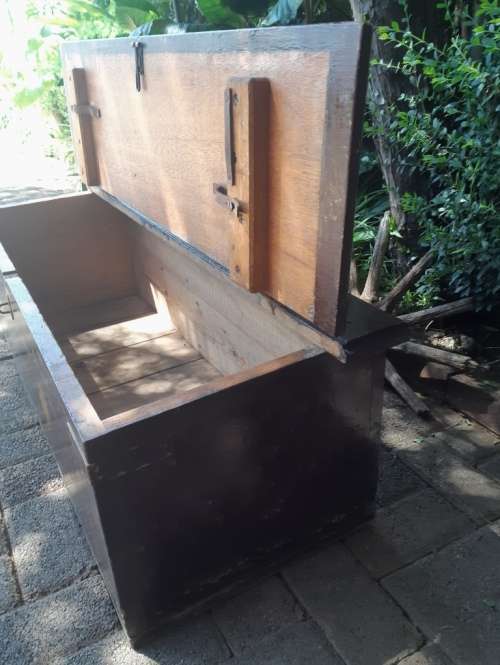 Beautiful Africana wooden hand decorated Chest from the Concentration Camp era