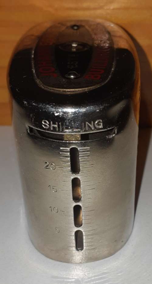 Rare antique Johannesburg Building Society metal savings box