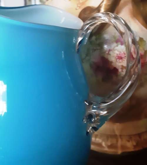Beautiful big H 27 cm Turquoise Murano glass Jug - Weight 1.4 kg`s - Good condition/no chips/cracks