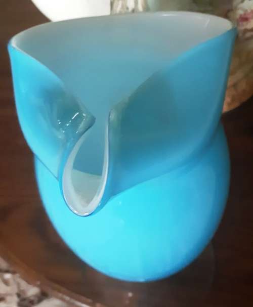 Beautiful big H 27 cm Turquoise Murano glass Jug - Weight 1.4 kg`s - Good condition/no chips/cracks