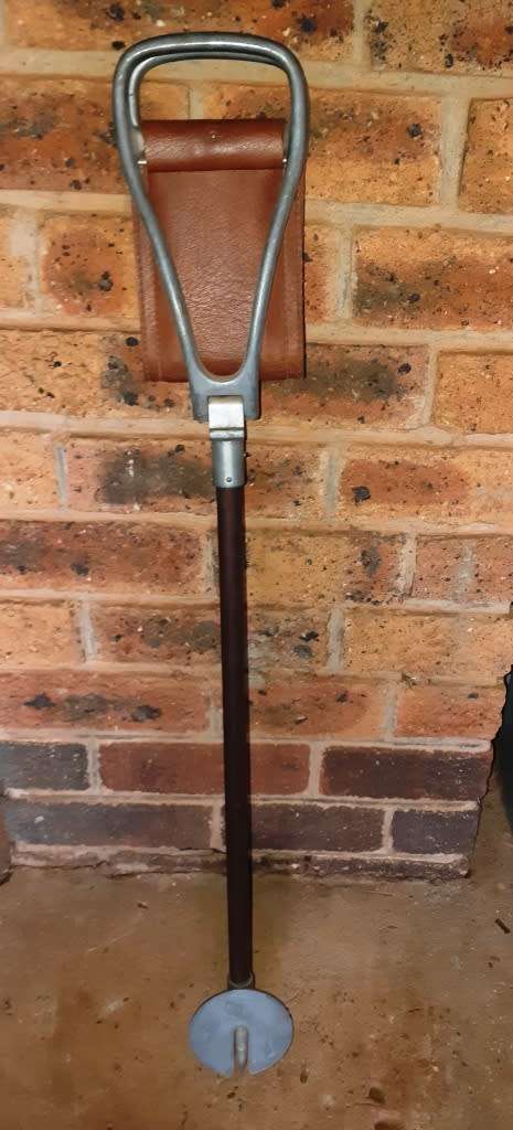 Vintage Walking/sitting Stick for sporting events and other gatherings-made in England with leather