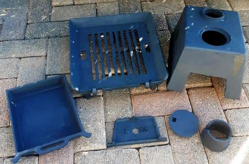 Antique FM Cast iron one plate wood/coal stove-complete just need chimney-good condition