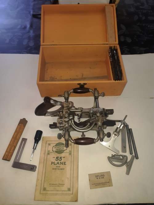 Wow! Stanley "One 55 Plane" in excellent condition in original box with manual and extra tools