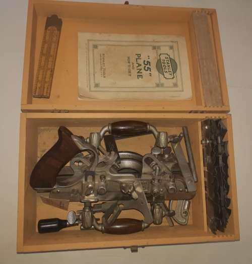 Wow! Stanley "One 55 Plane" in excellent condition in original box with manual and extra tools