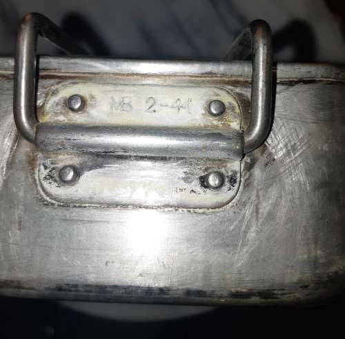 Very old military metal dixie-stamped MB 2-41-good condition