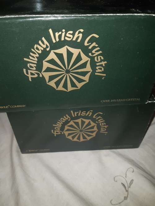 Vintage Galway Irish Crystal - Burren Whisky glasses from 1980`s - 4 per box-new never used
