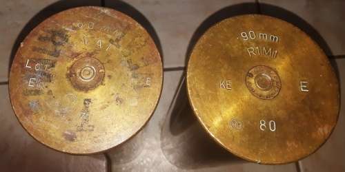 Vintage 90 mm Brass canon shell 1979- the 1980 was sold