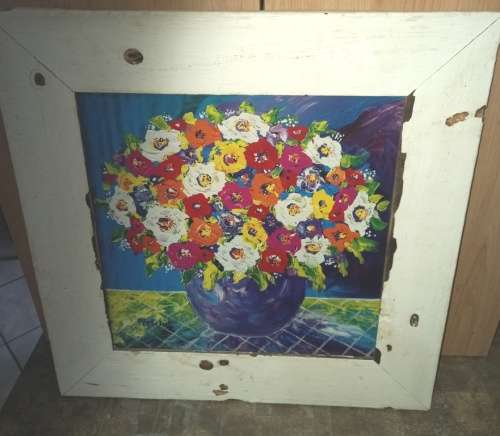 Nice Portchie print with white real wooden antique frame/matt glass- 40 cm x 40 cm