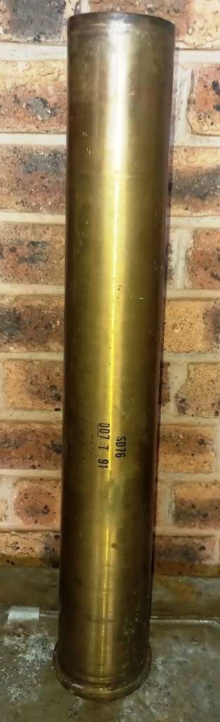 76mm  Brass canon shell 1991-Lenght 63 cm-good condition