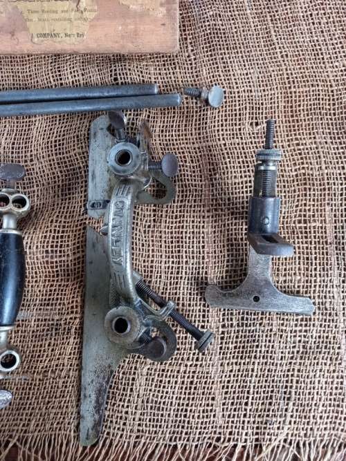 Vintage Stanley No 55 Combination Plane with a set of cutters in original wooden box