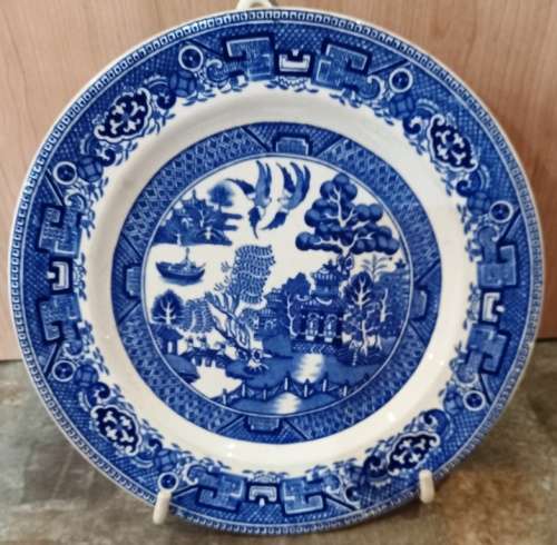 Old Willow Pattern England  Blue Alfred Meakin Plate-D 22.5