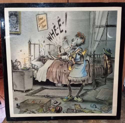 SA Cartoon Artist T.O. Honiball "Home Sweet Home" colour print Des 83 on hard board laminated