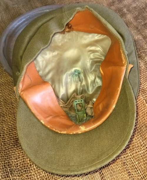 SA Army Genie Engineers Corps marked `A Product` from 60`s Peak cap with badge-inner dia 18 cm