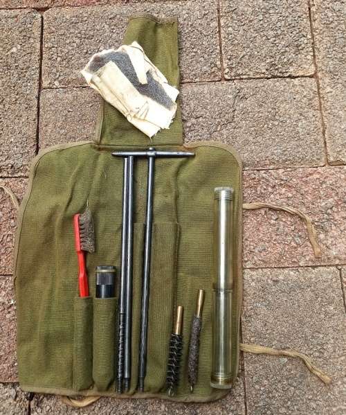 Complete Border War Army Rifle7.62 cleaning Kit in canvas  carry holder