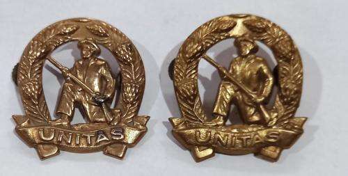 Pair of big SADF Commando Unit Badges-5 cm x 4 cm-Pins intact in good condition