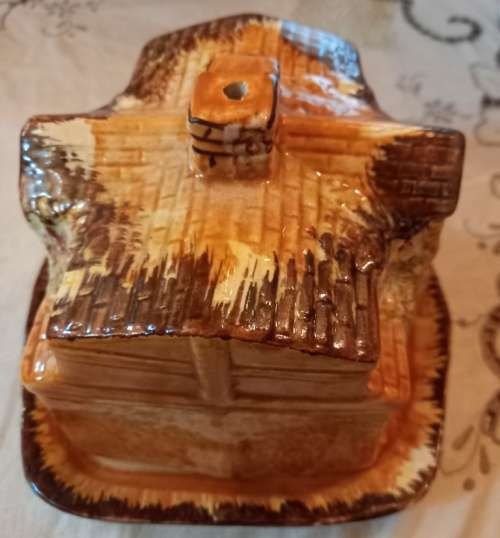 Beautiful  Vintage `Authur Wood` House shaped Porcelain Butter Dish in good condition