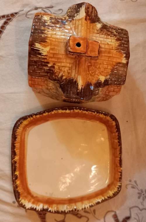 Beautiful  Vintage `Authur Wood` House shaped Porcelain Butter Dish in good condition