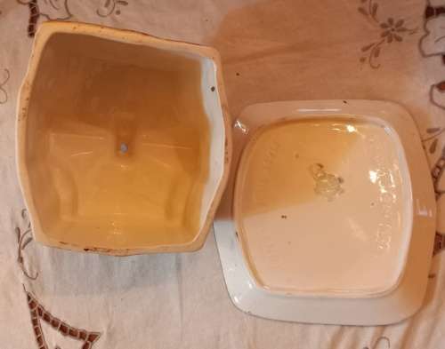 Beautiful  Vintage `Authur Wood` House shaped Porcelain Butter Dish in good condition