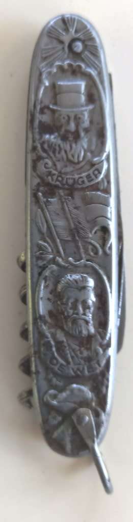 Antique Silver Pres. Paul Kruger and Christian de Wet Anglo Boer War Pocket Knife made by PANDA no 1