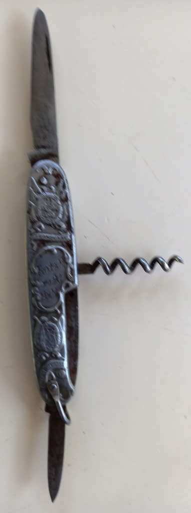 Antique Silver Pres. Paul Kruger and Christian de Wet Anglo Boer War Pocket Knife made by PANDA no 1