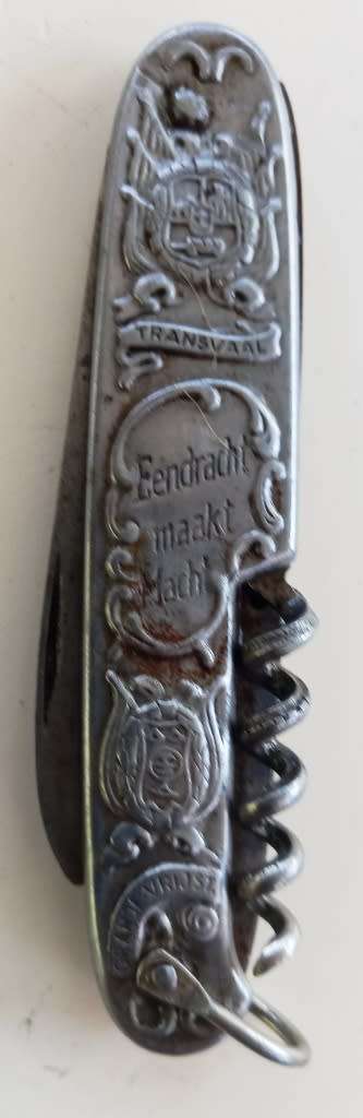 Antique Silver Pres. Paul Kruger and Christian de Wet Anglo Boer War Pocket Knife made by PANDA no 2